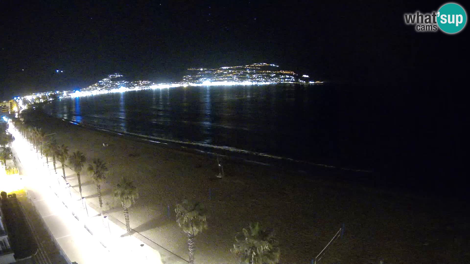 Live Roses Webcam Costa Brava beach view from MonteCarlo Hotel