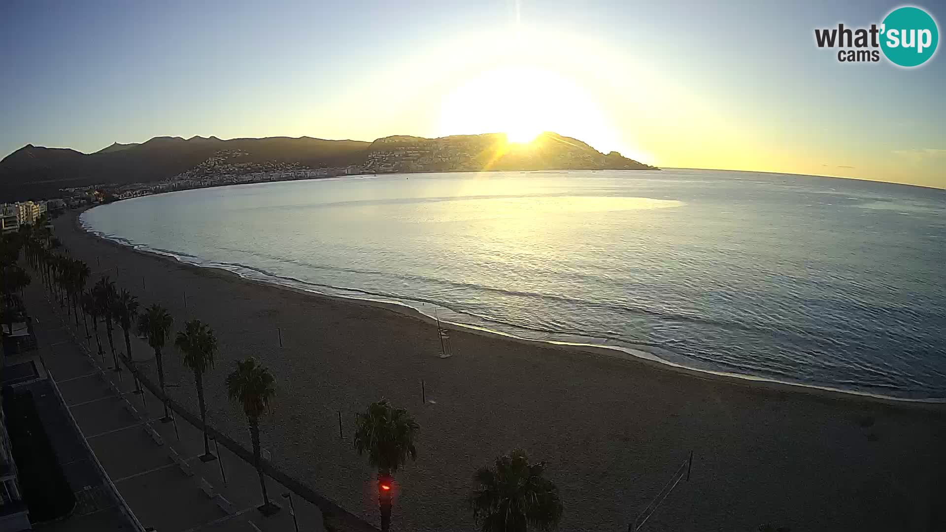 Live Roses Webcam Costa Brava beach view from MonteCarlo Hotel
