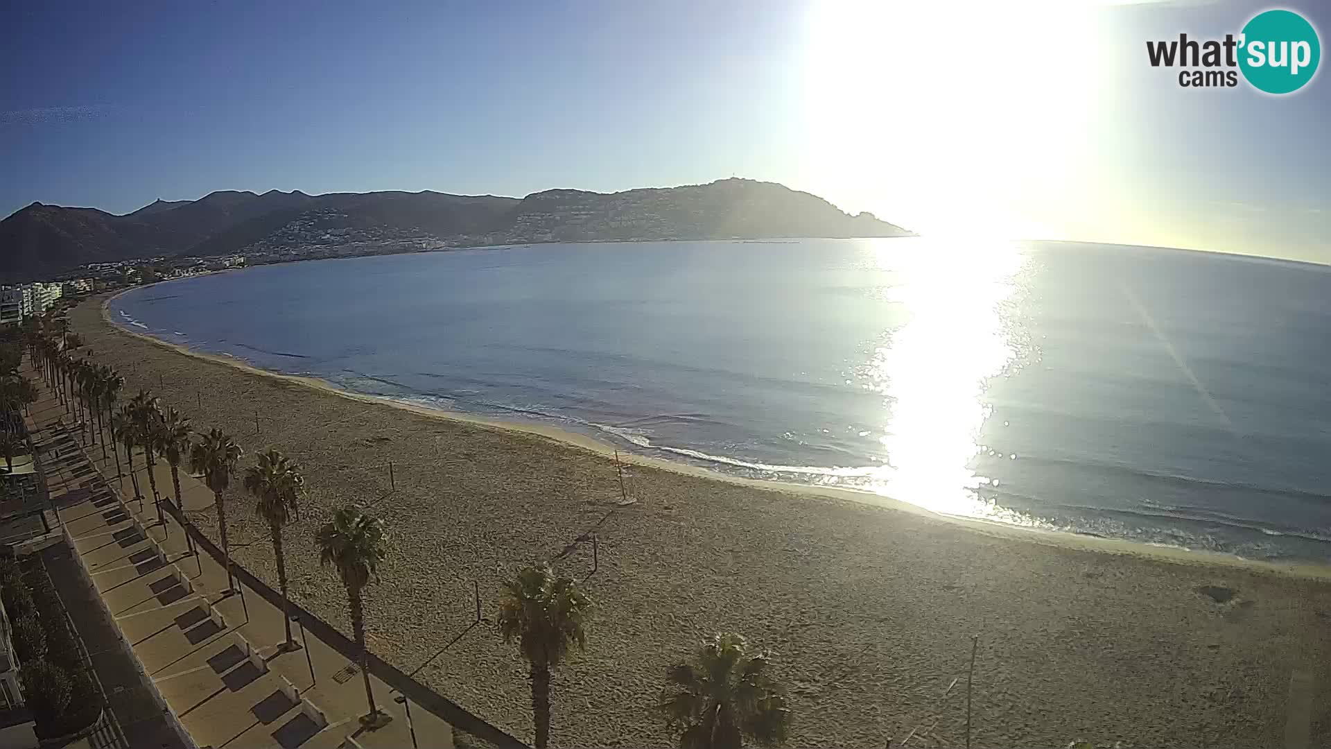 Live Roses Webcam Costa Brava beach view from MonteCarlo Hotel
