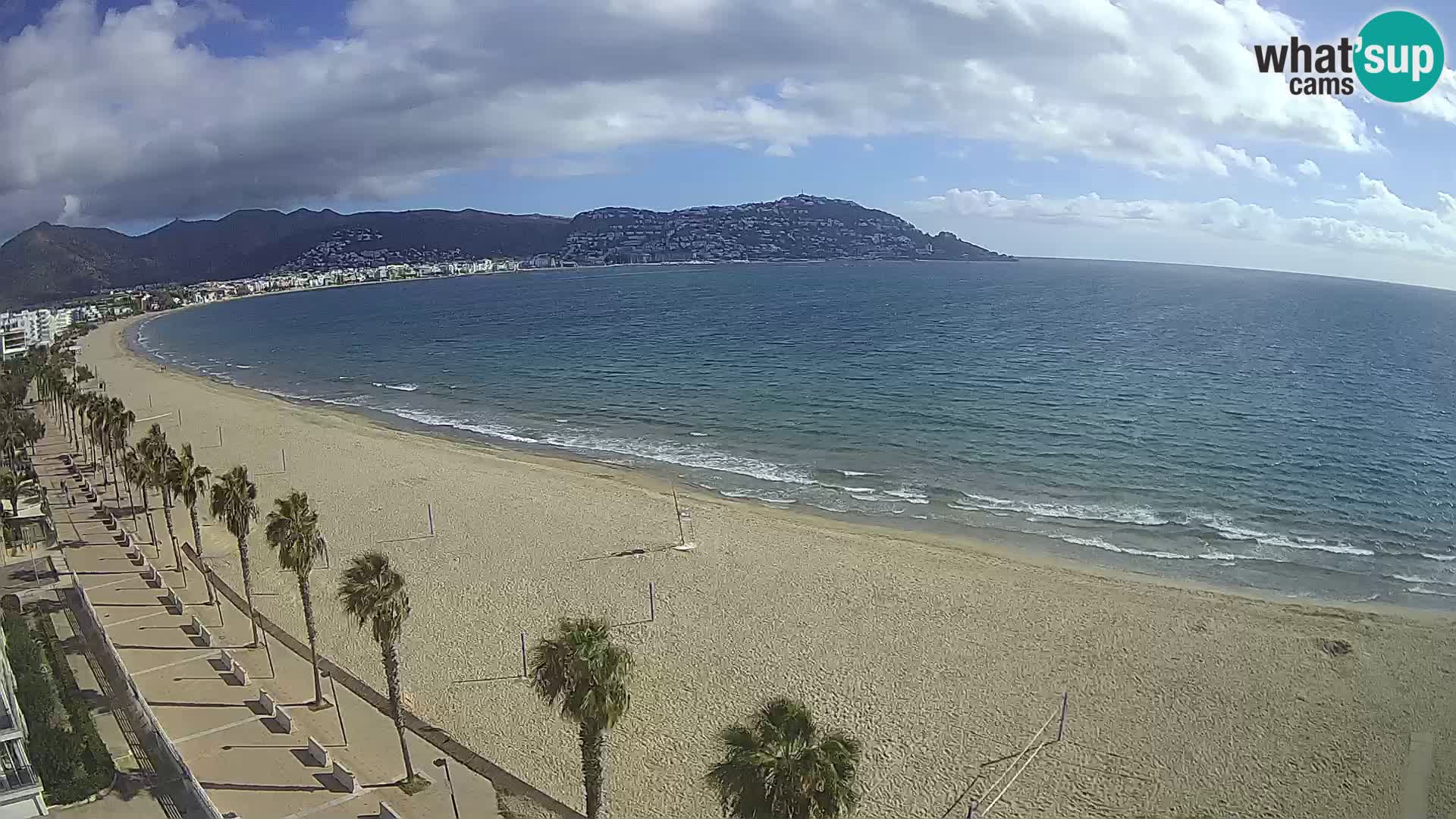 Live Roses Webcam Costa Brava beach view from MonteCarlo Hotel