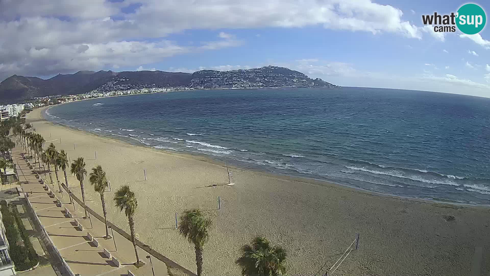 Live Roses Webcam Costa Brava beach view from MonteCarlo Hotel
