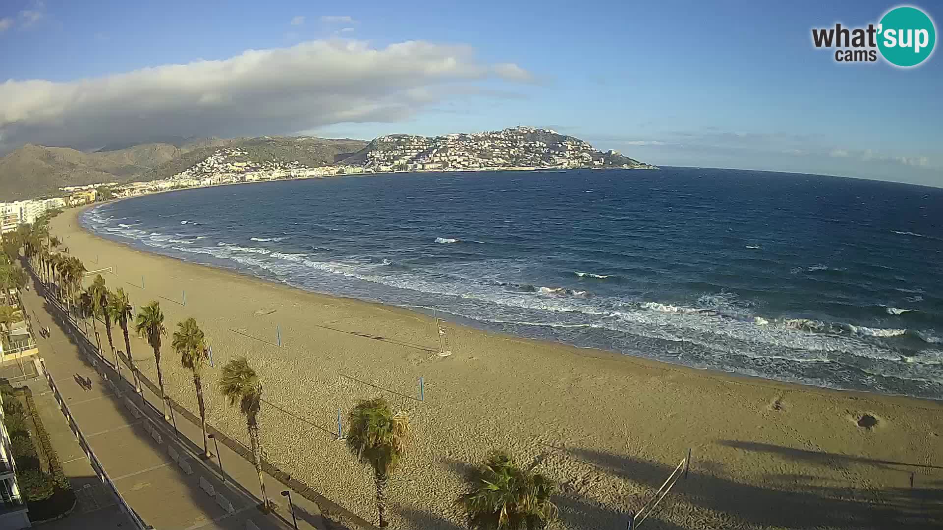 Live Roses Webcam Costa Brava beach view from MonteCarlo Hotel