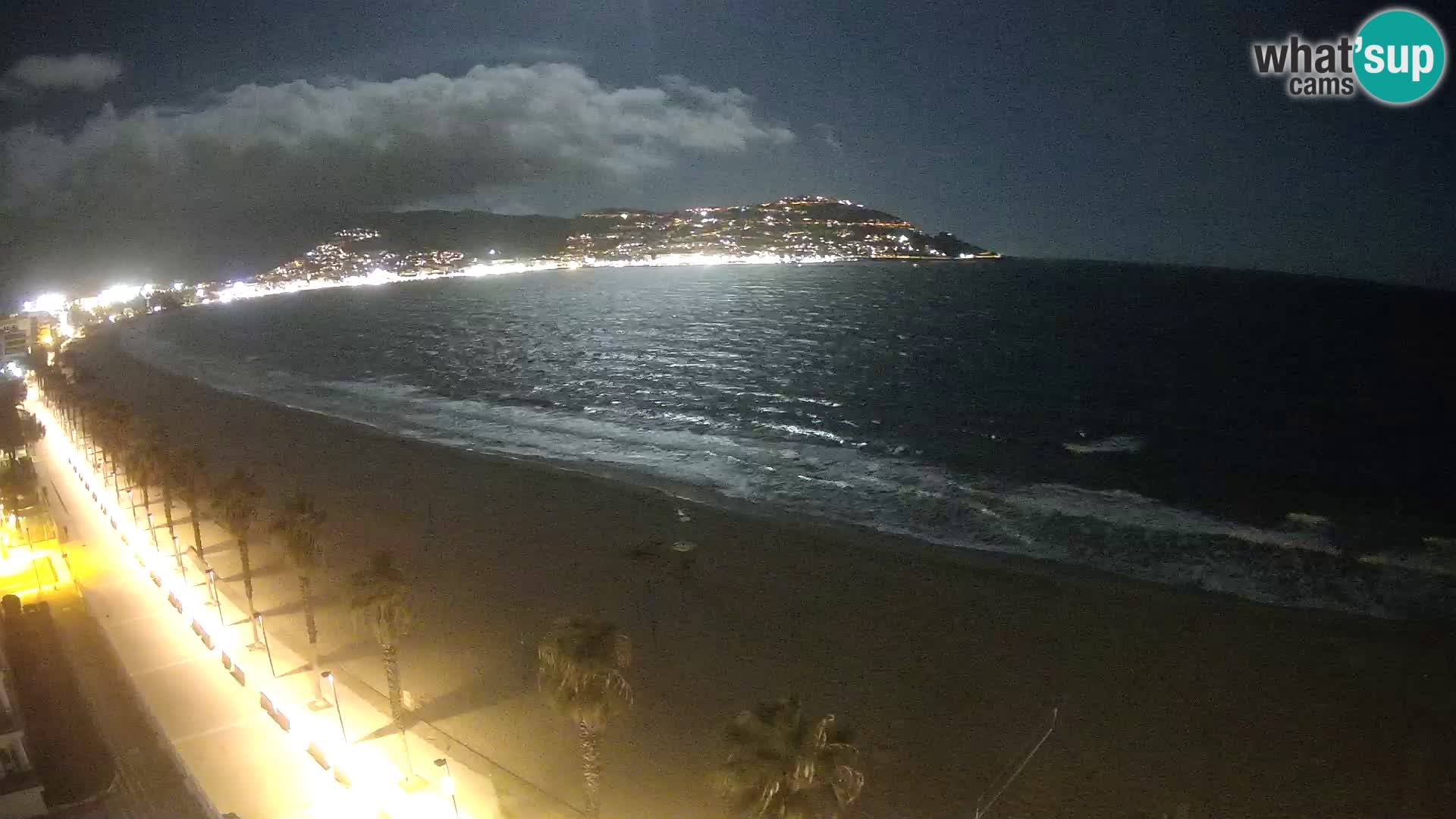 Live Roses Webcam Costa Brava beach view from MonteCarlo Hotel