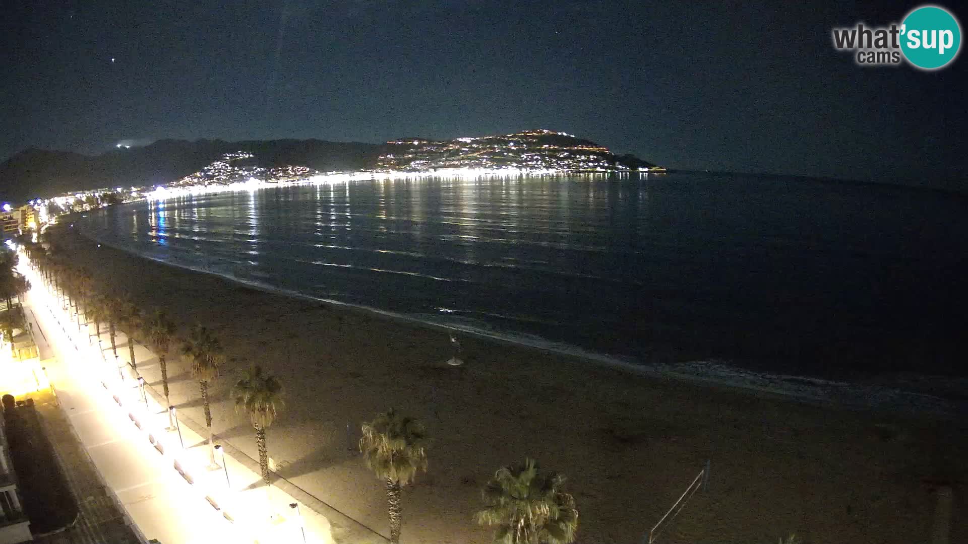 Live Roses Webcam Costa Brava beach view from MonteCarlo Hotel