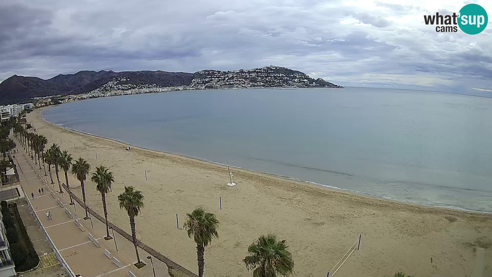 Live Roses Webcam Costa Brava beach view from MonteCarlo Hotel
