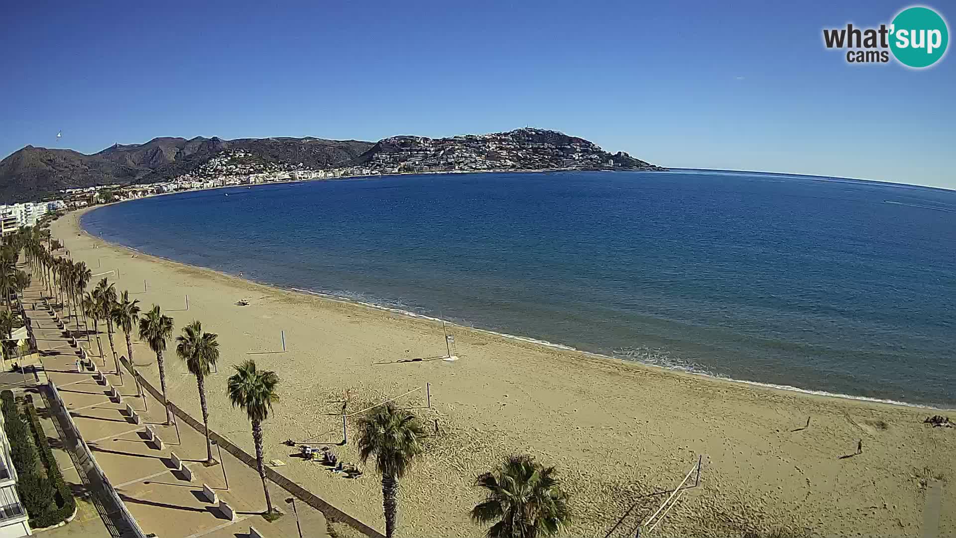 Live Roses Webcam Costa Brava beach view from MonteCarlo Hotel