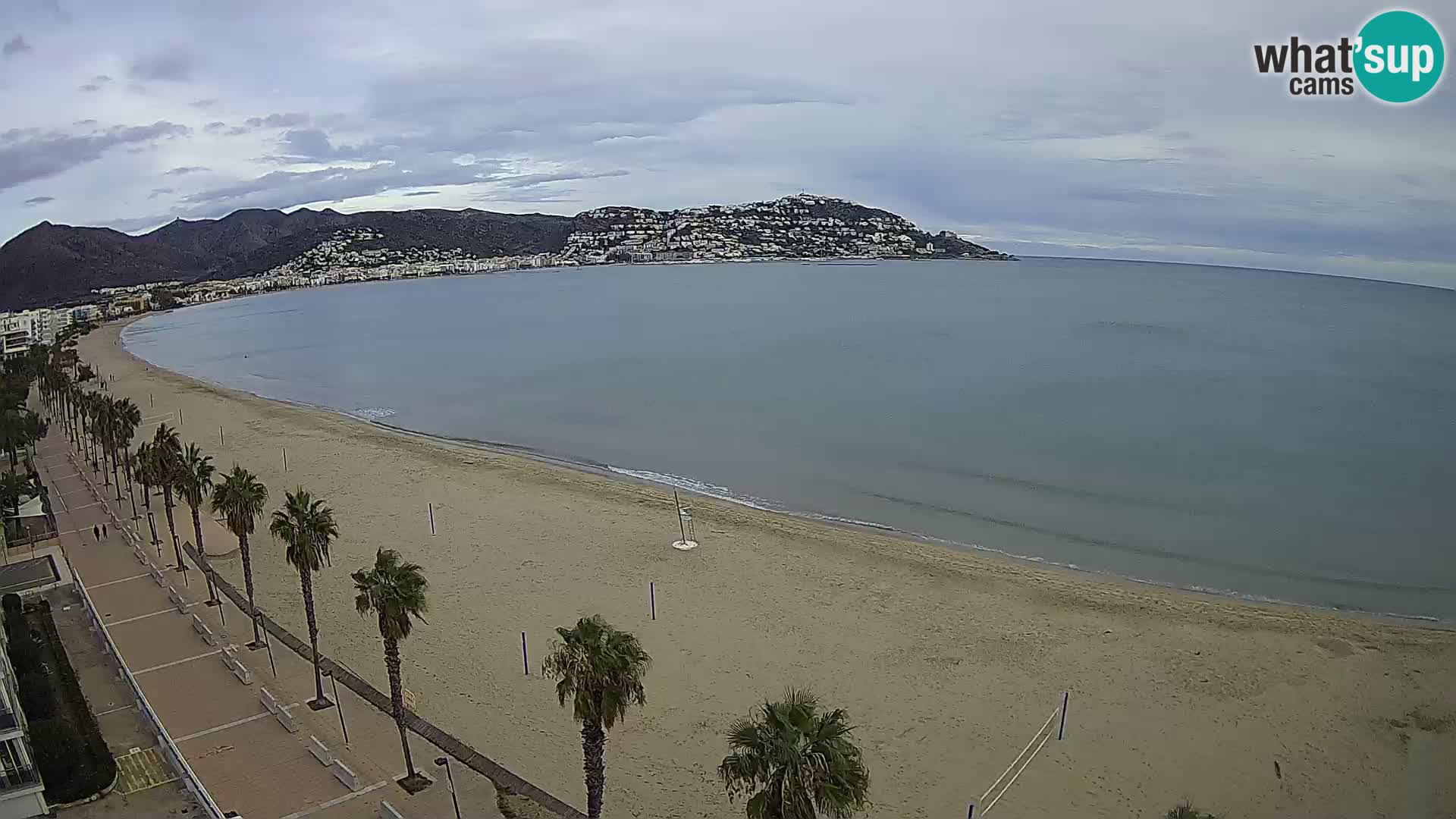 Live Roses Webcam Costa Brava beach view from MonteCarlo Hotel