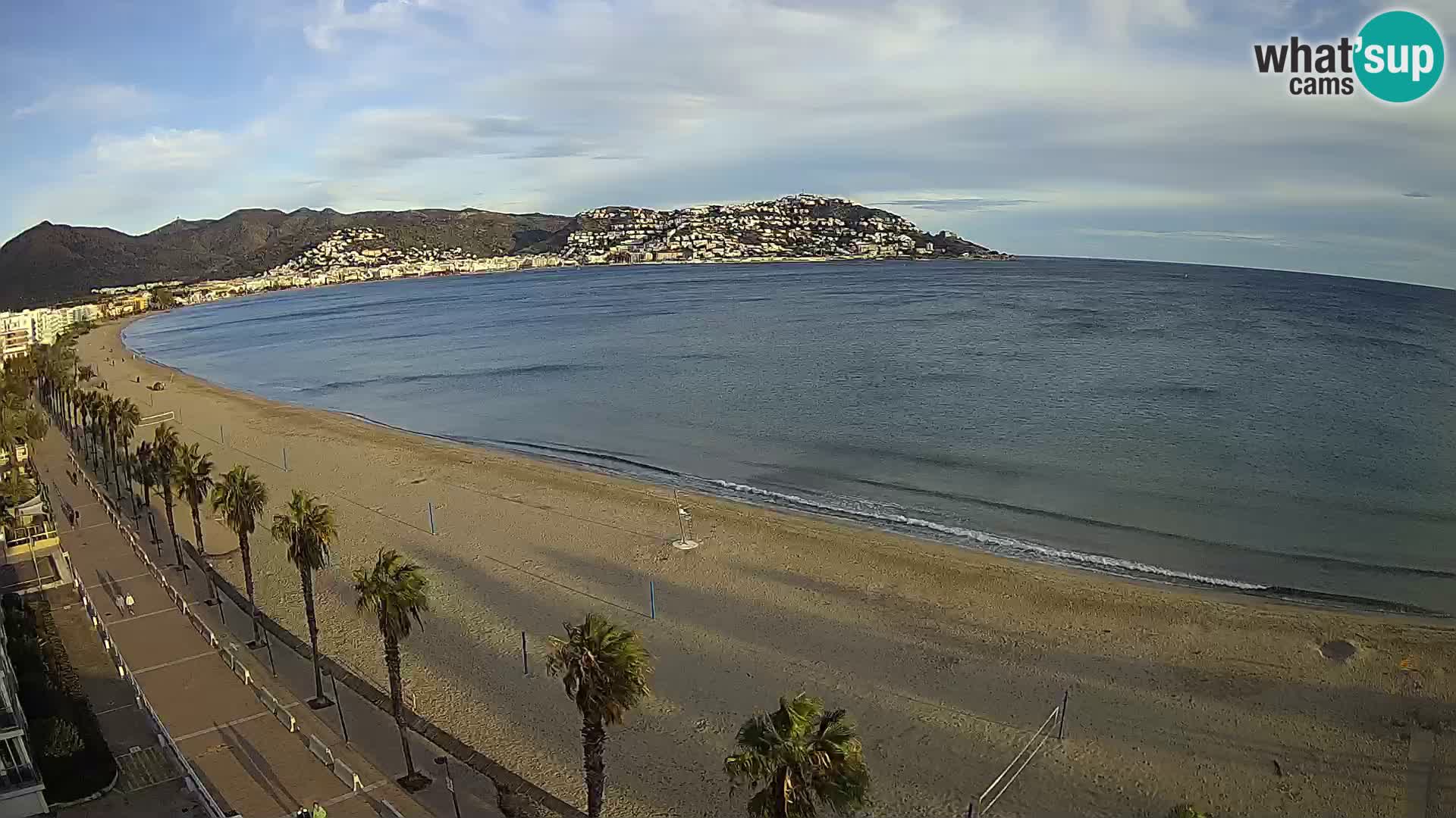 Live Roses Webcam Costa Brava beach view from MonteCarlo Hotel