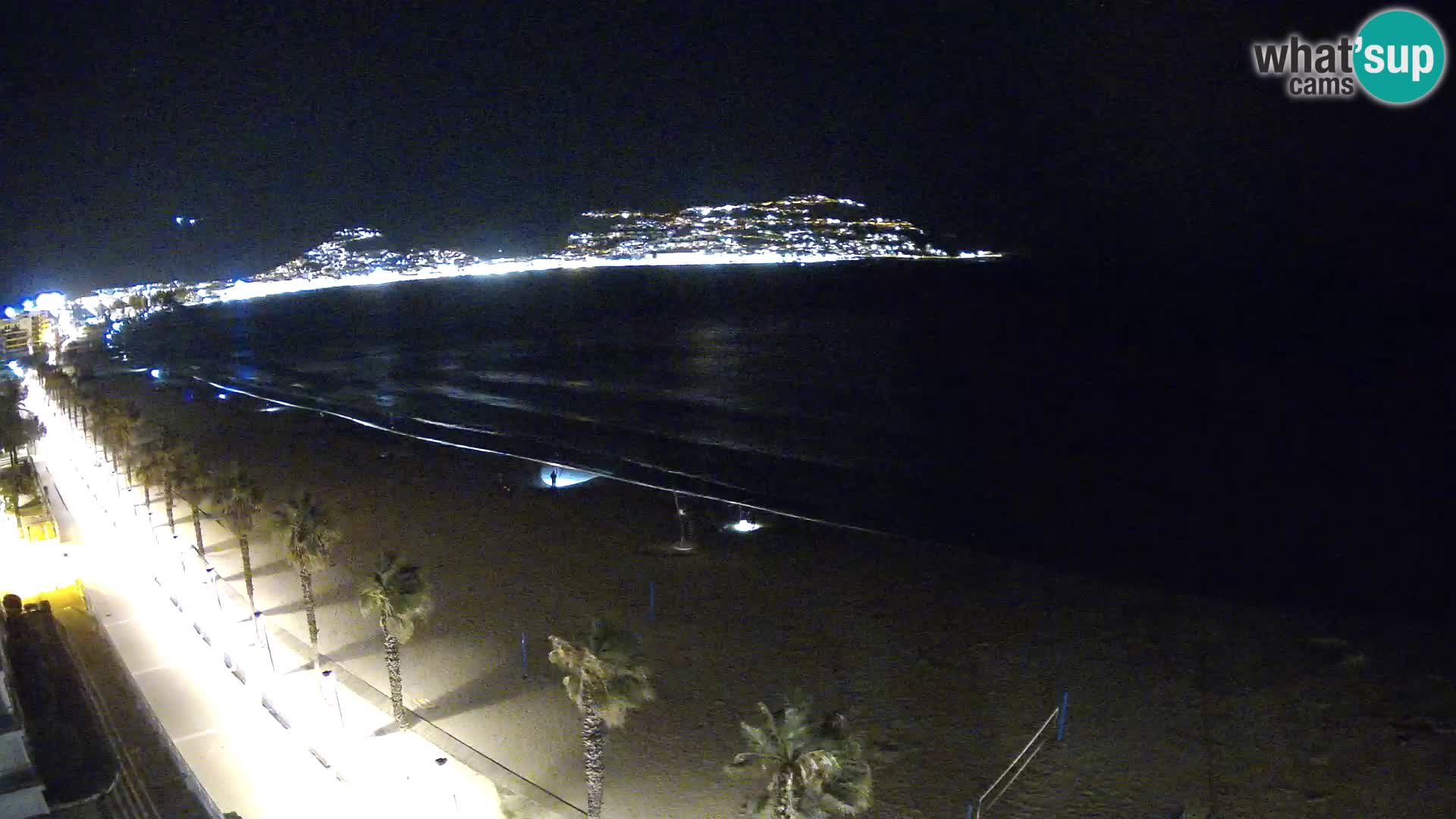 Live Roses Webcam Costa Brava beach view from MonteCarlo Hotel