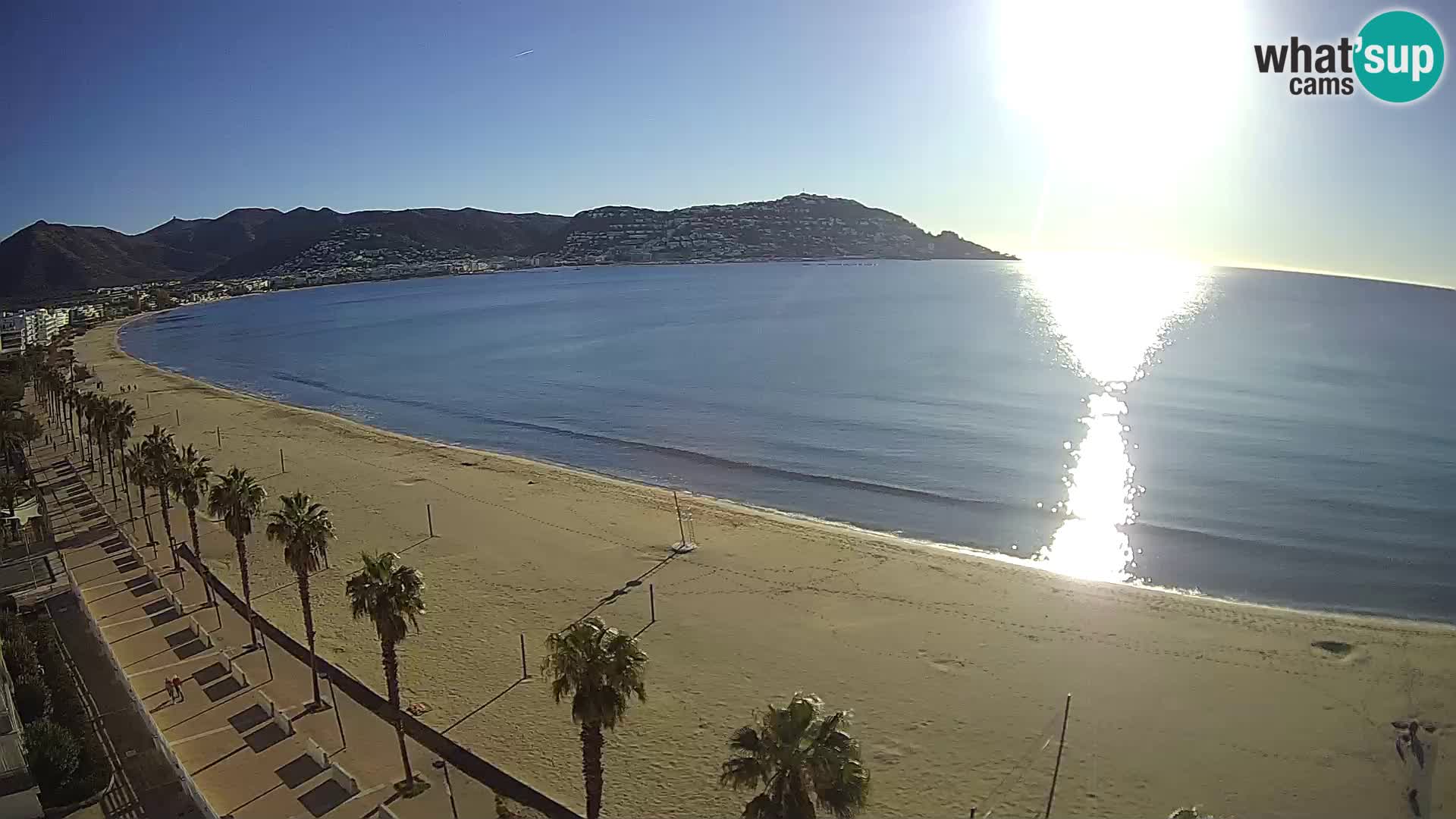 Live Roses Webcam Costa Brava beach view from MonteCarlo Hotel