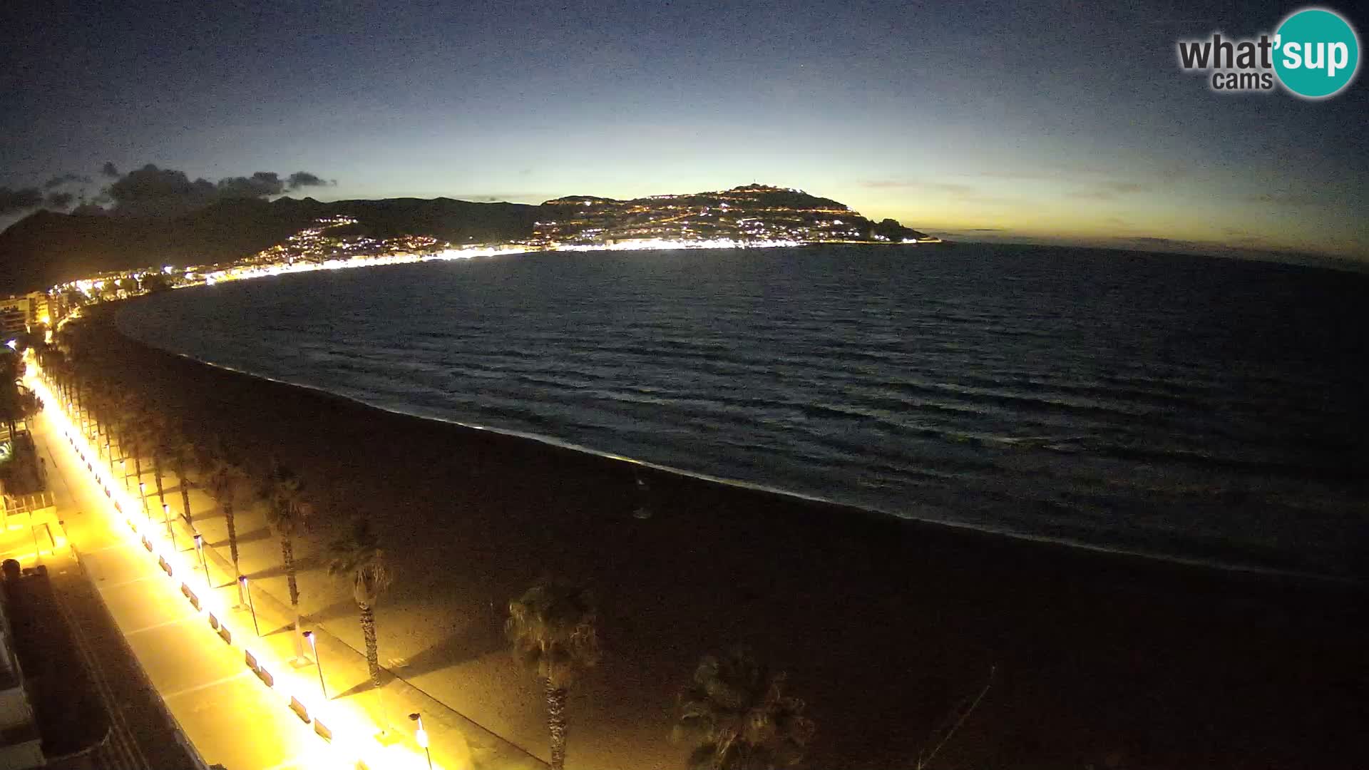 Live Roses Webcam Costa Brava beach view from MonteCarlo Hotel