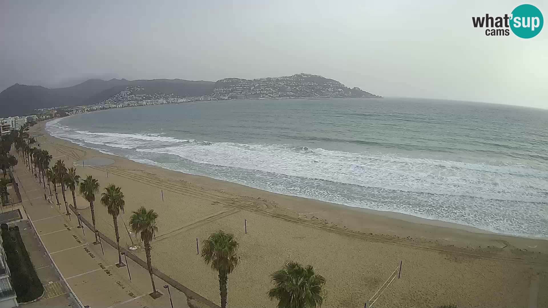 Live Roses Webcam Costa Brava beach view from MonteCarlo Hotel