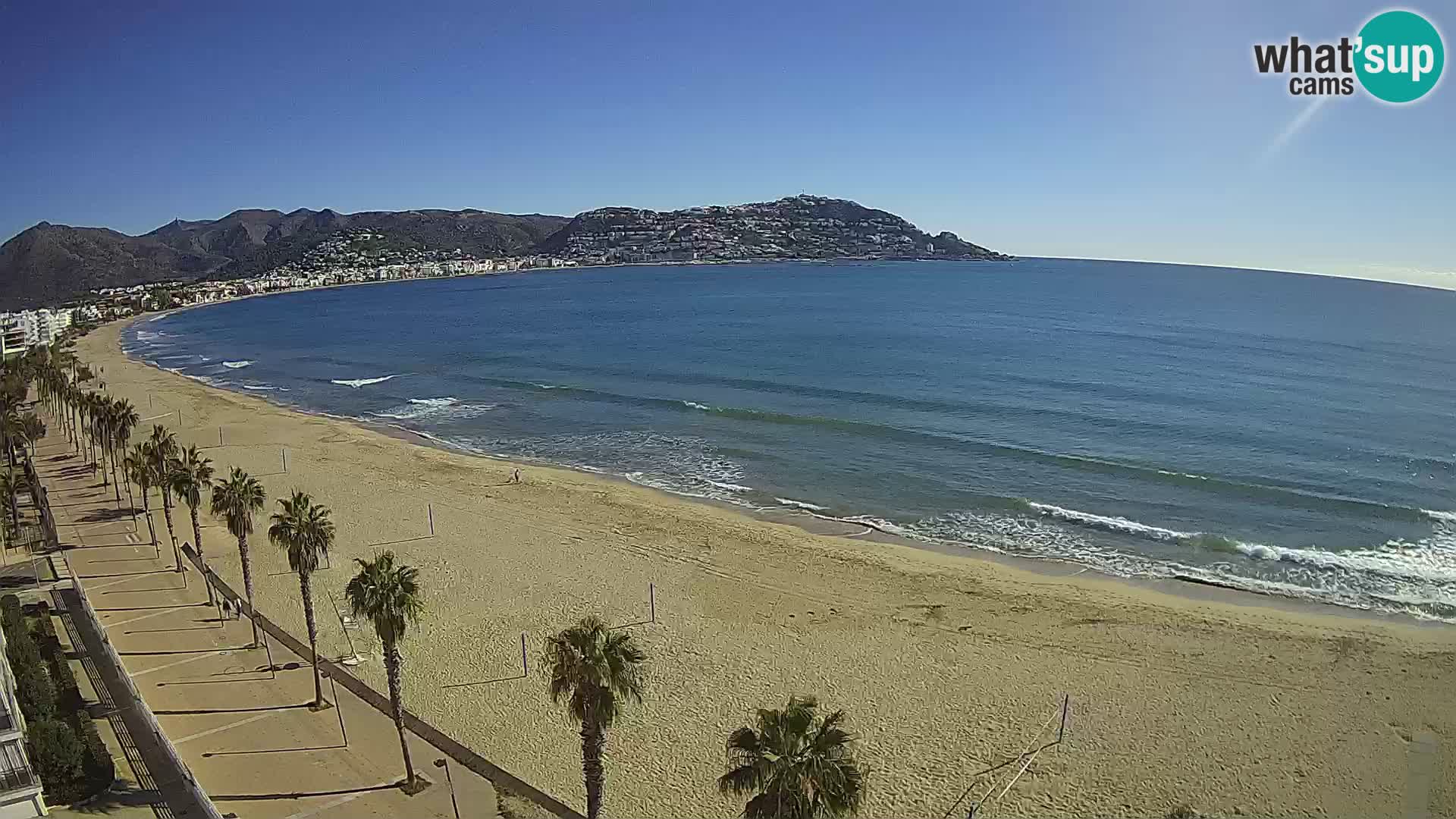 Live Roses Webcam Costa Brava beach view from MonteCarlo Hotel