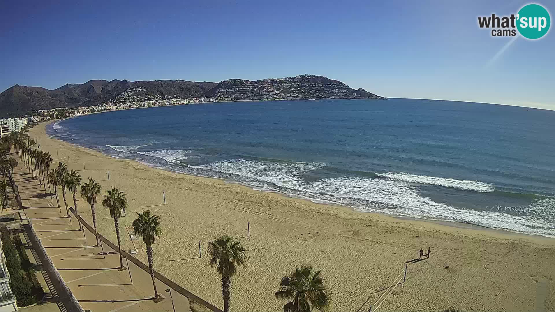 Live Roses Webcam Costa Brava beach view from MonteCarlo Hotel
