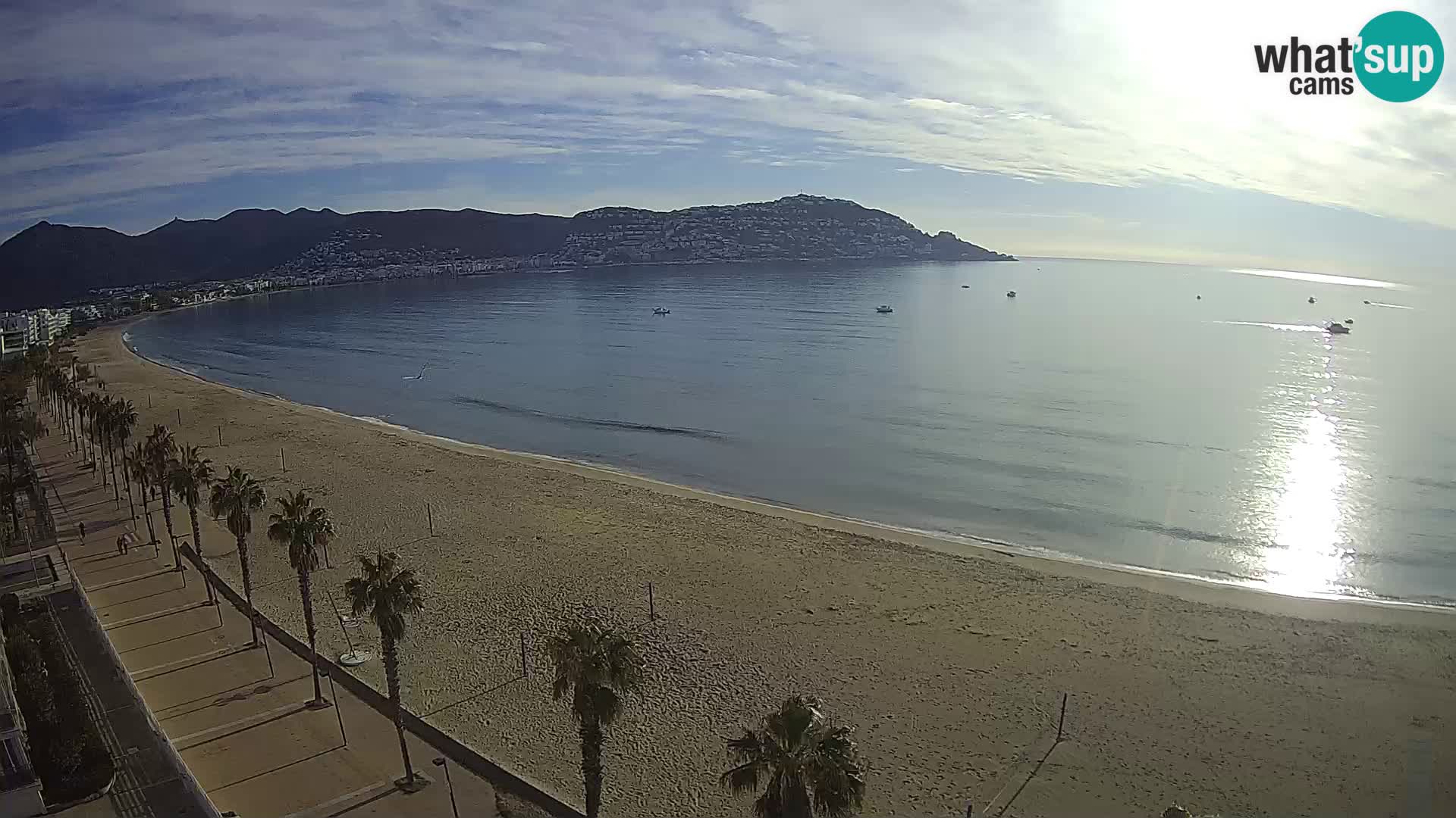 Live Roses Webcam Costa Brava beach view from MonteCarlo Hotel