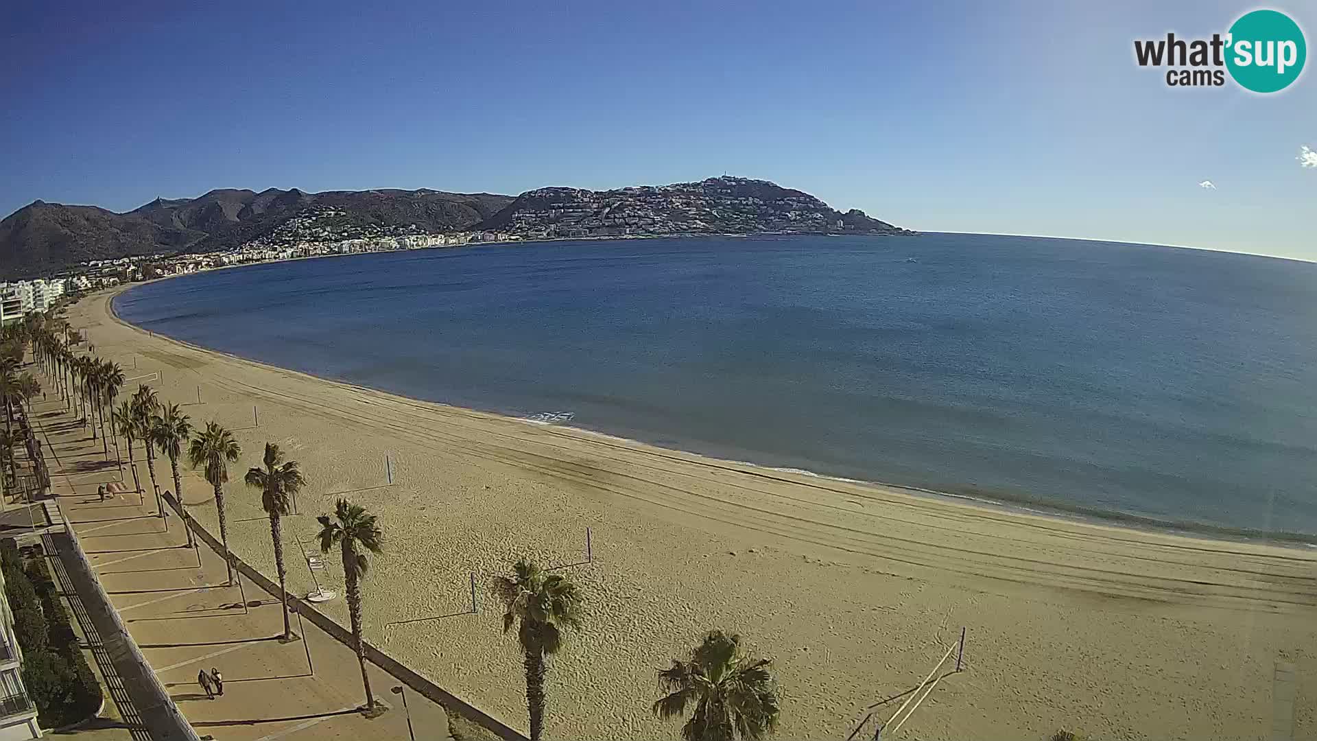 Live Roses Webcam Costa Brava beach view from MonteCarlo Hotel