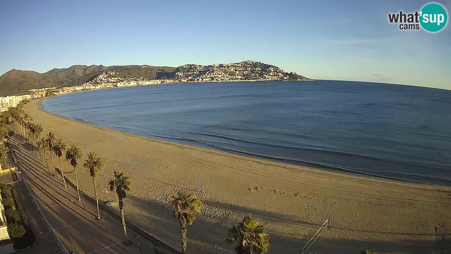 Live Roses Webcam Costa Brava beach view from MonteCarlo Hotel
