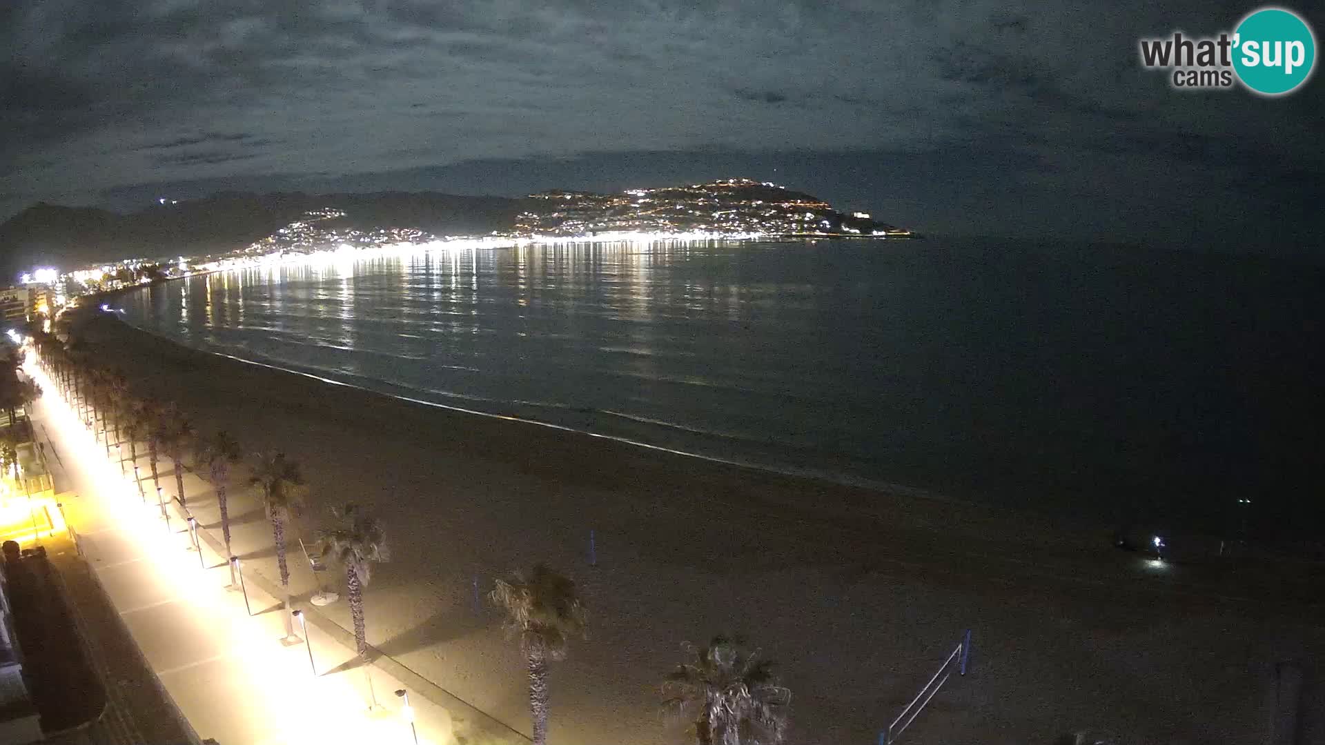 Live Roses Webcam Costa Brava beach view from MonteCarlo Hotel