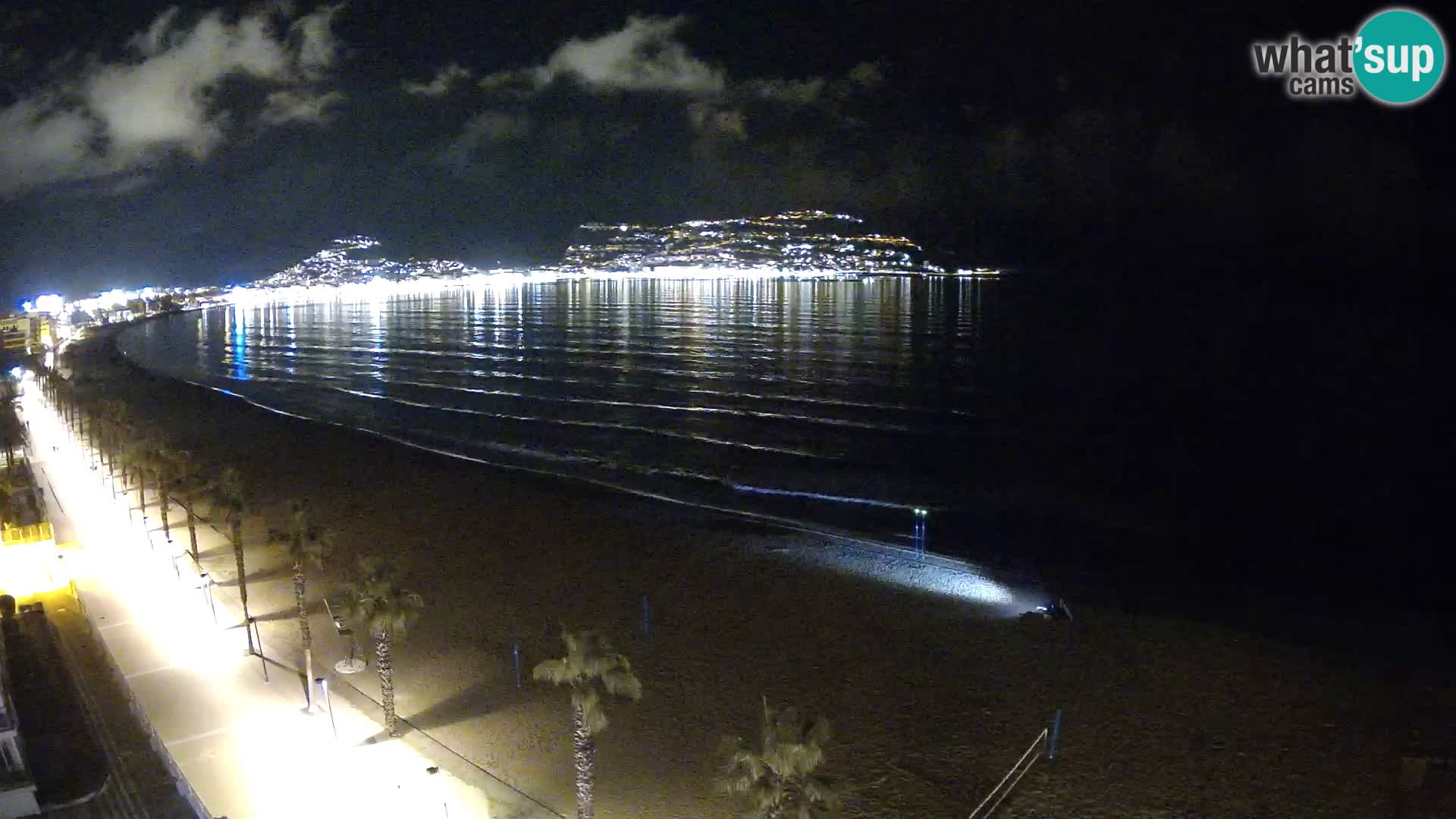 Live Roses Webcam Costa Brava beach view from MonteCarlo Hotel