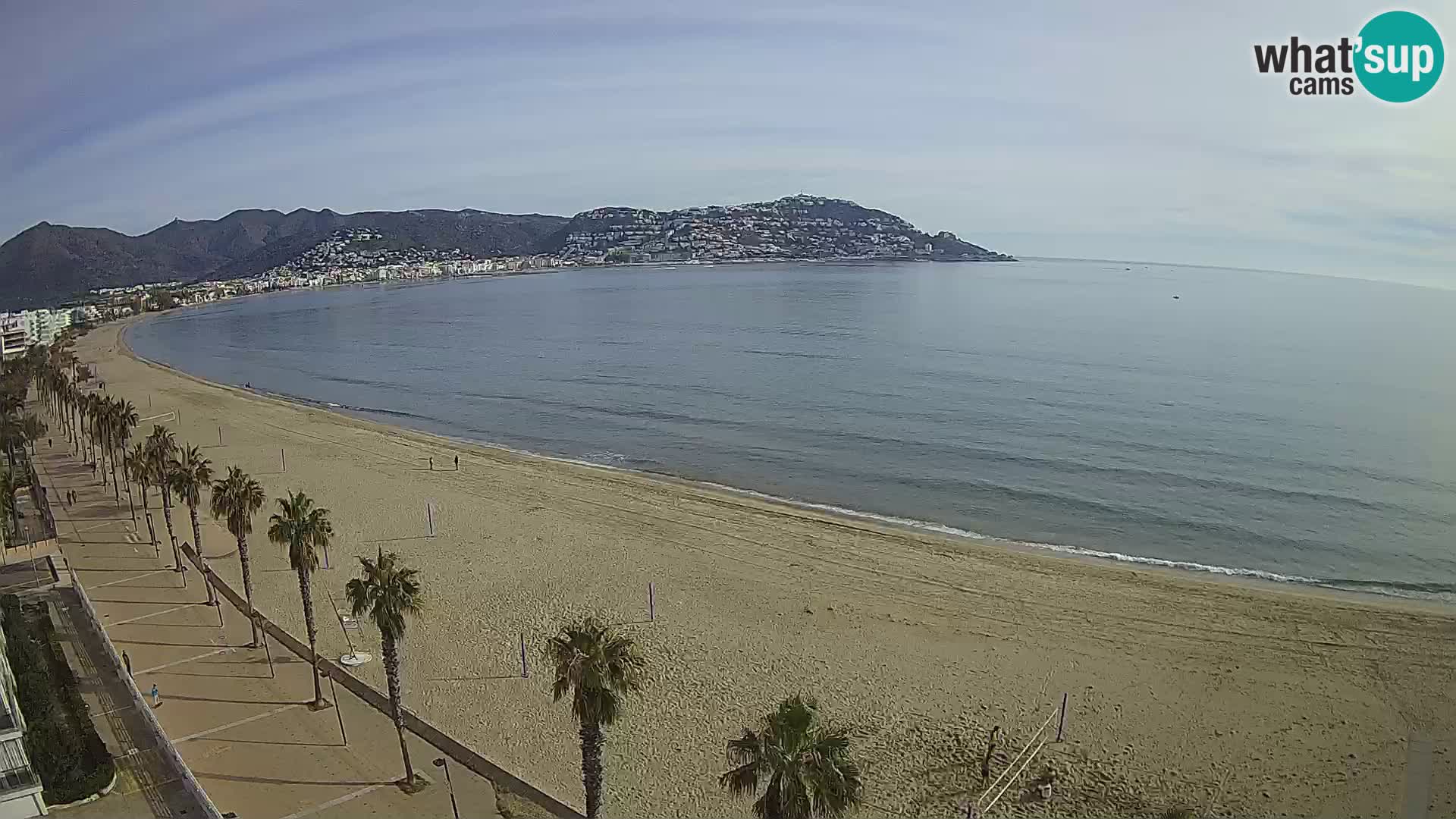 Live Roses Webcam Costa Brava beach view from MonteCarlo Hotel