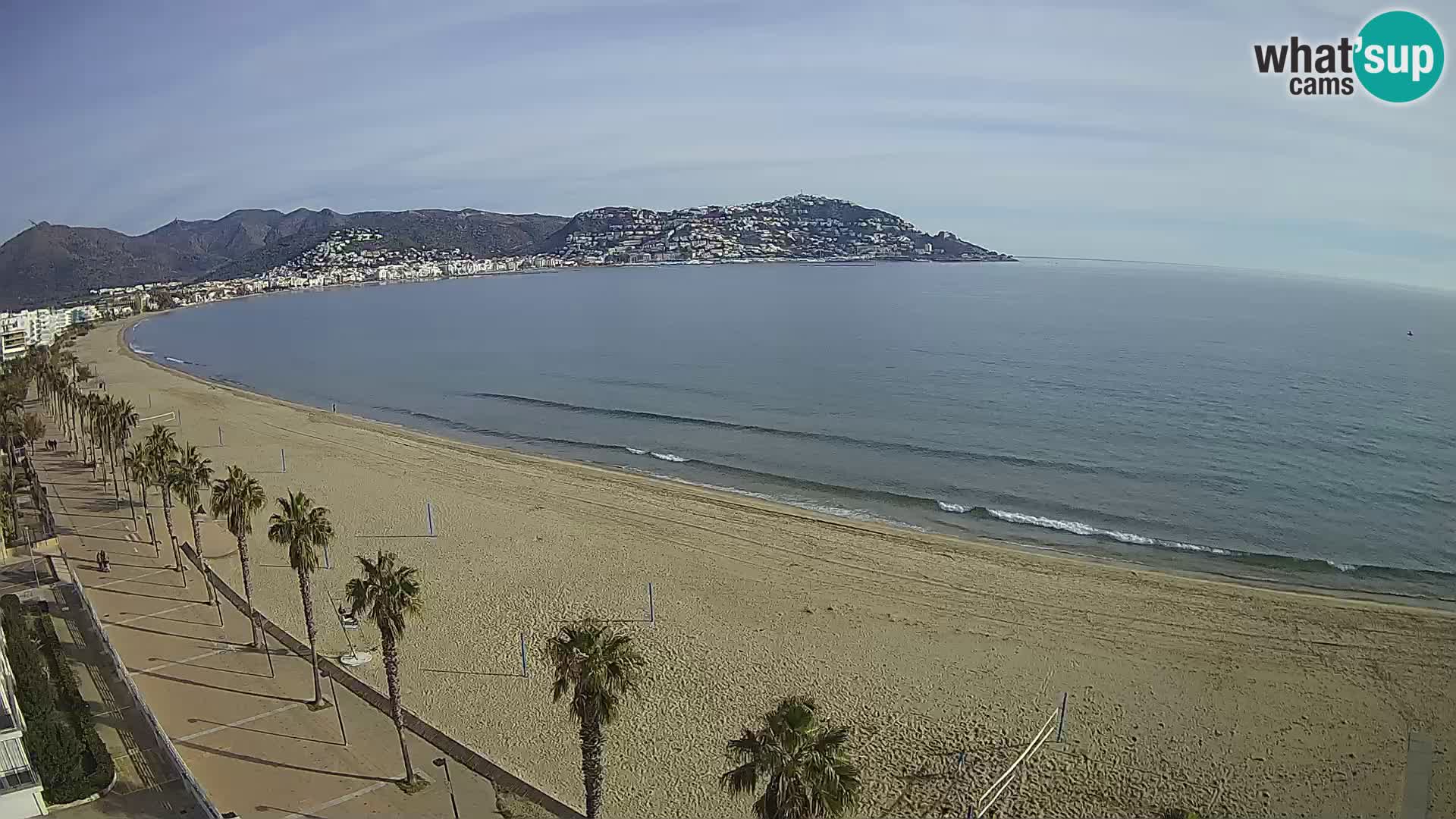 Live Roses Webcam Costa Brava beach view from MonteCarlo Hotel