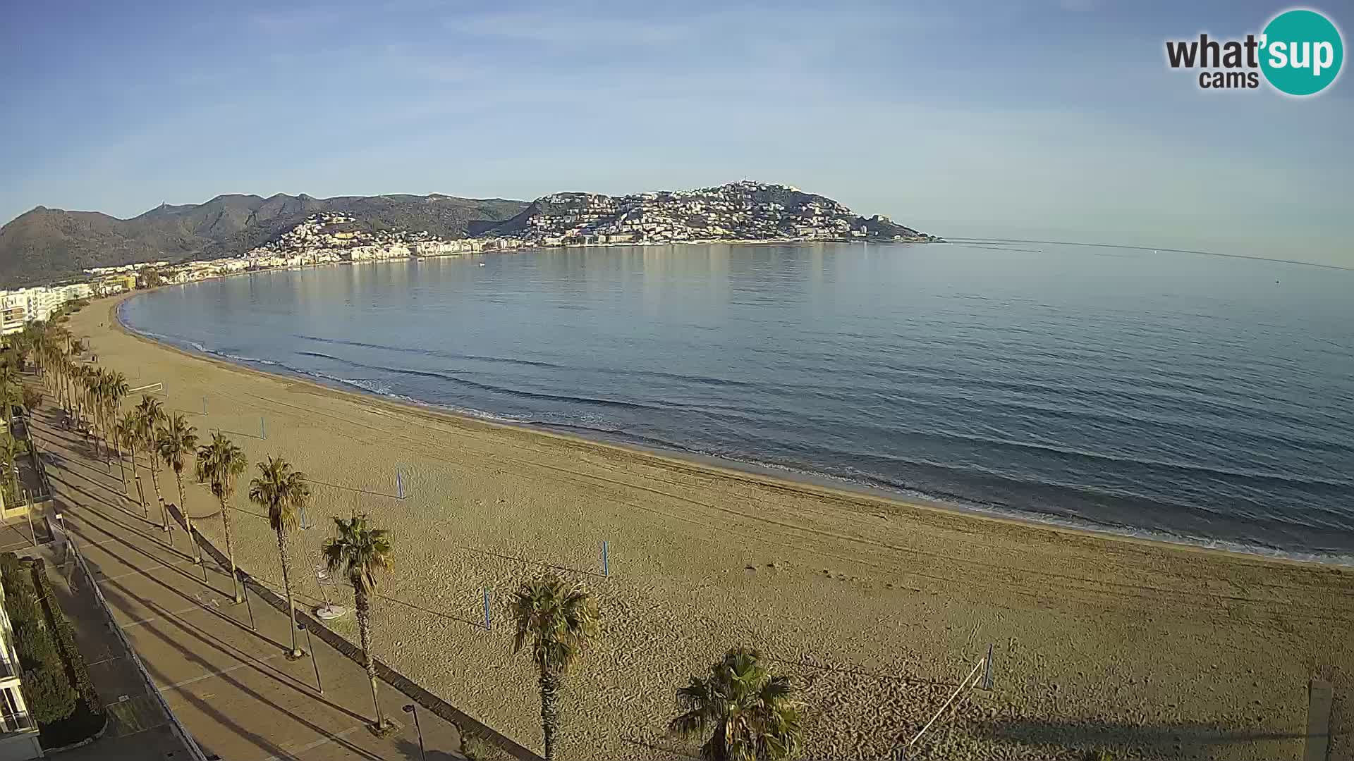 Live Roses Webcam Costa Brava beach view from MonteCarlo Hotel