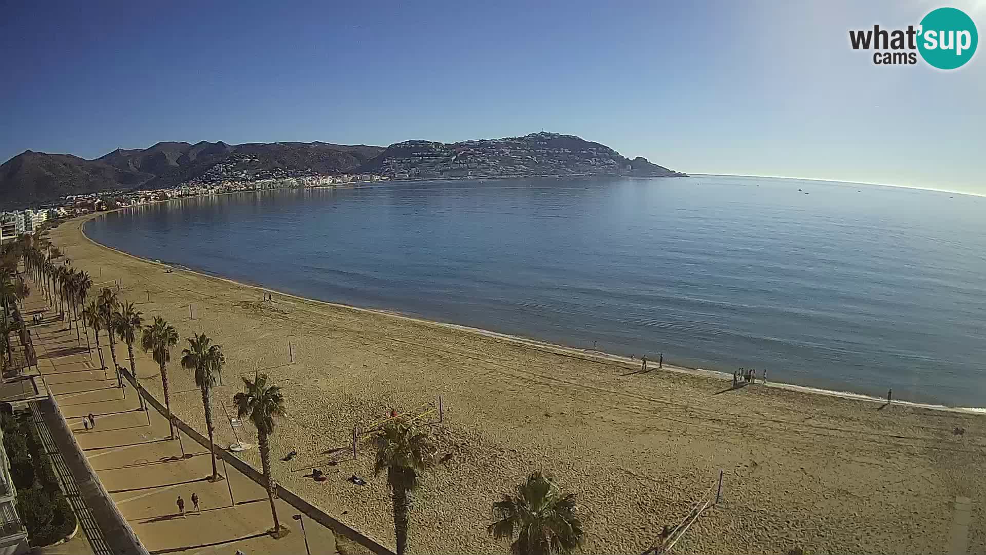 Live Roses Webcam Costa Brava beach view from MonteCarlo Hotel