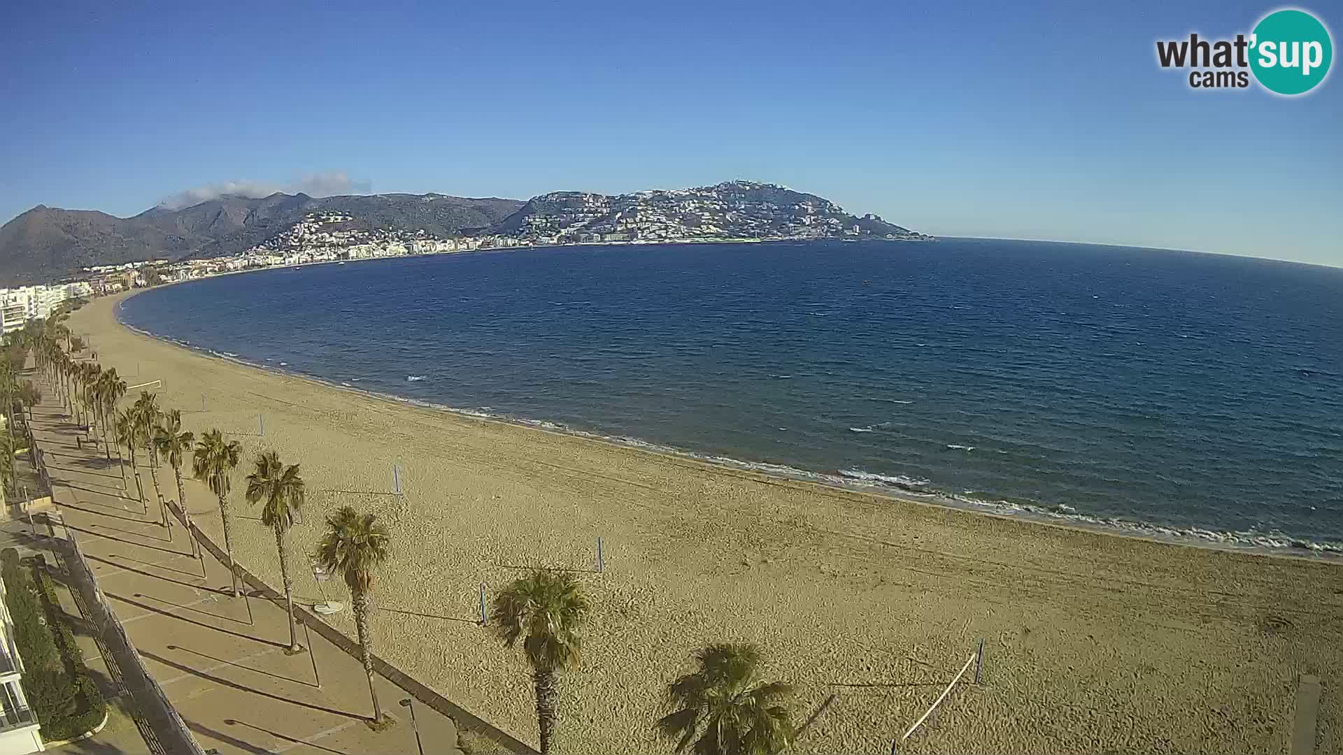 Live Roses Webcam Costa Brava beach view from MonteCarlo Hotel