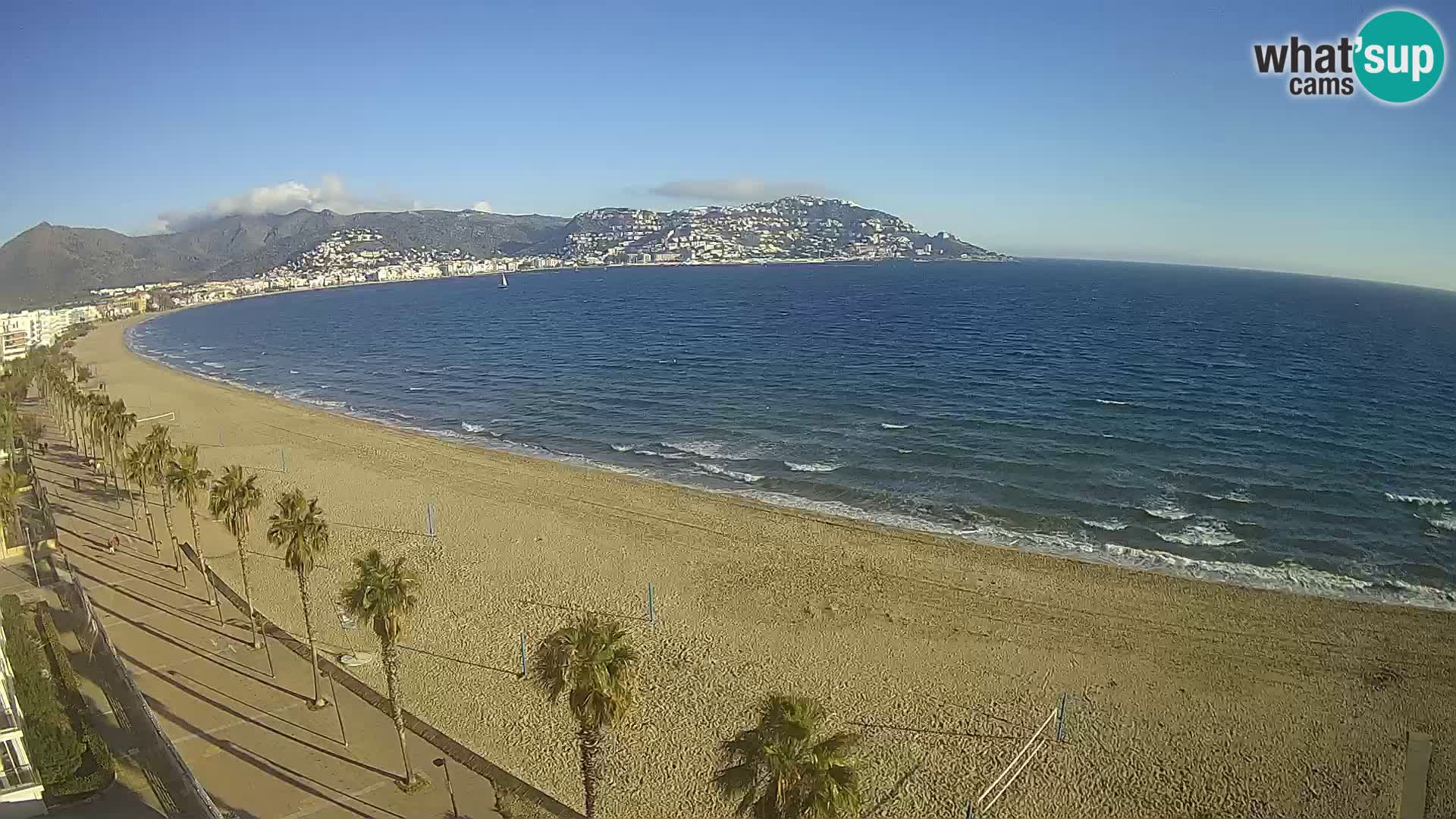 Live Roses Webcam Costa Brava beach view from MonteCarlo Hotel
