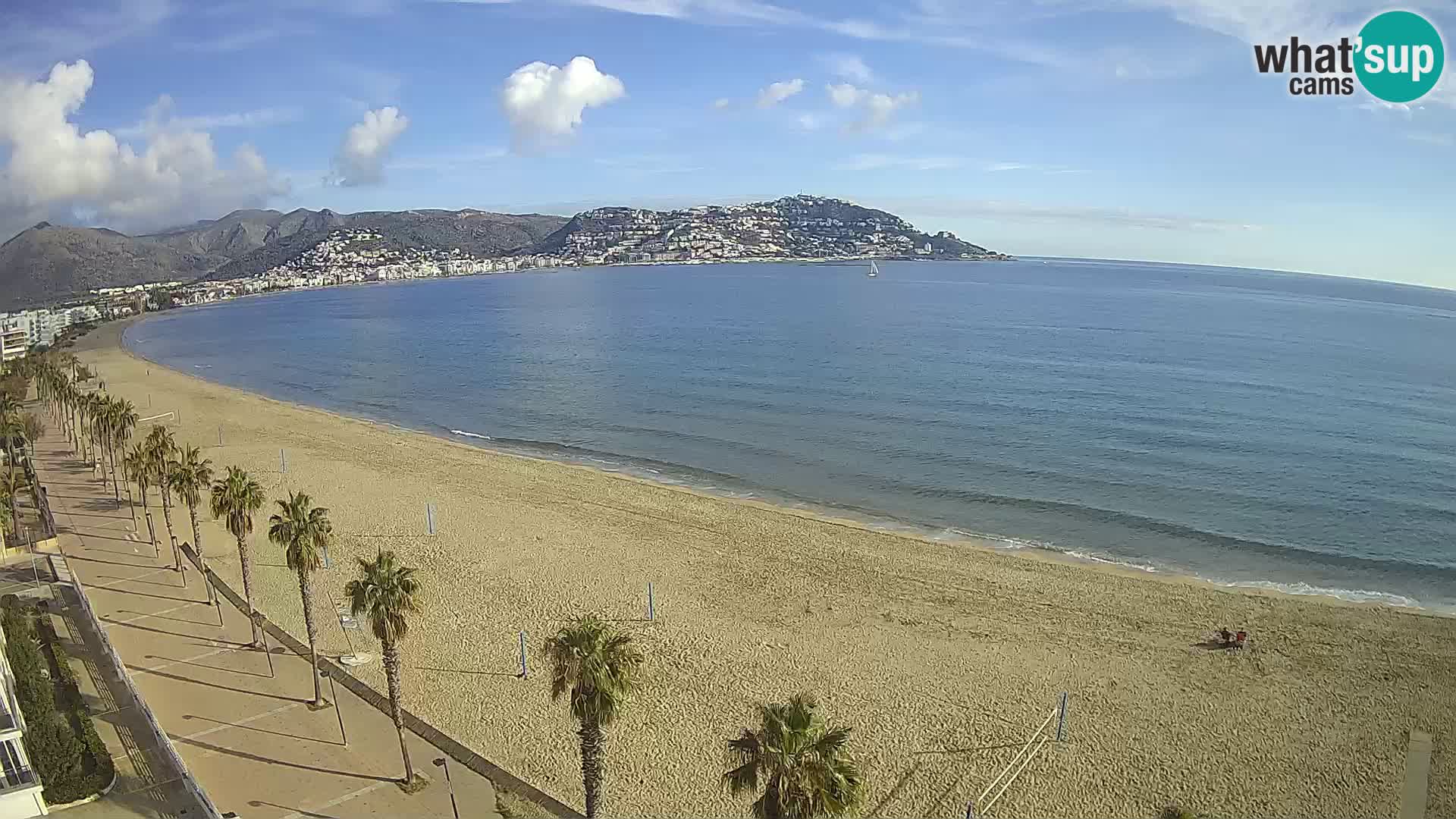 Live Roses Webcam Costa Brava beach view from MonteCarlo Hotel