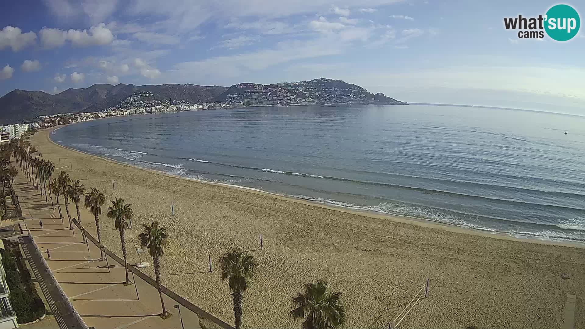 Live Roses Webcam Costa Brava beach view from MonteCarlo Hotel