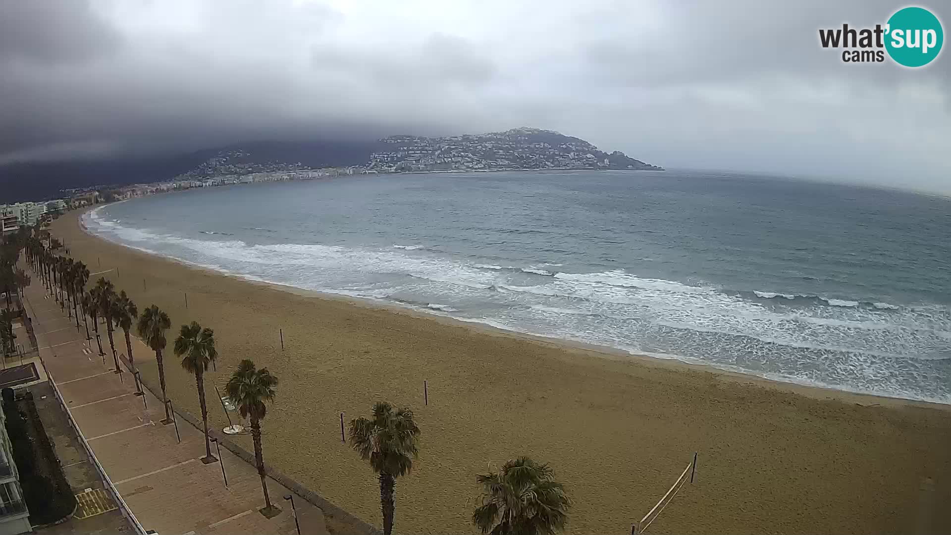 Live Roses Webcam Costa Brava beach view from MonteCarlo Hotel