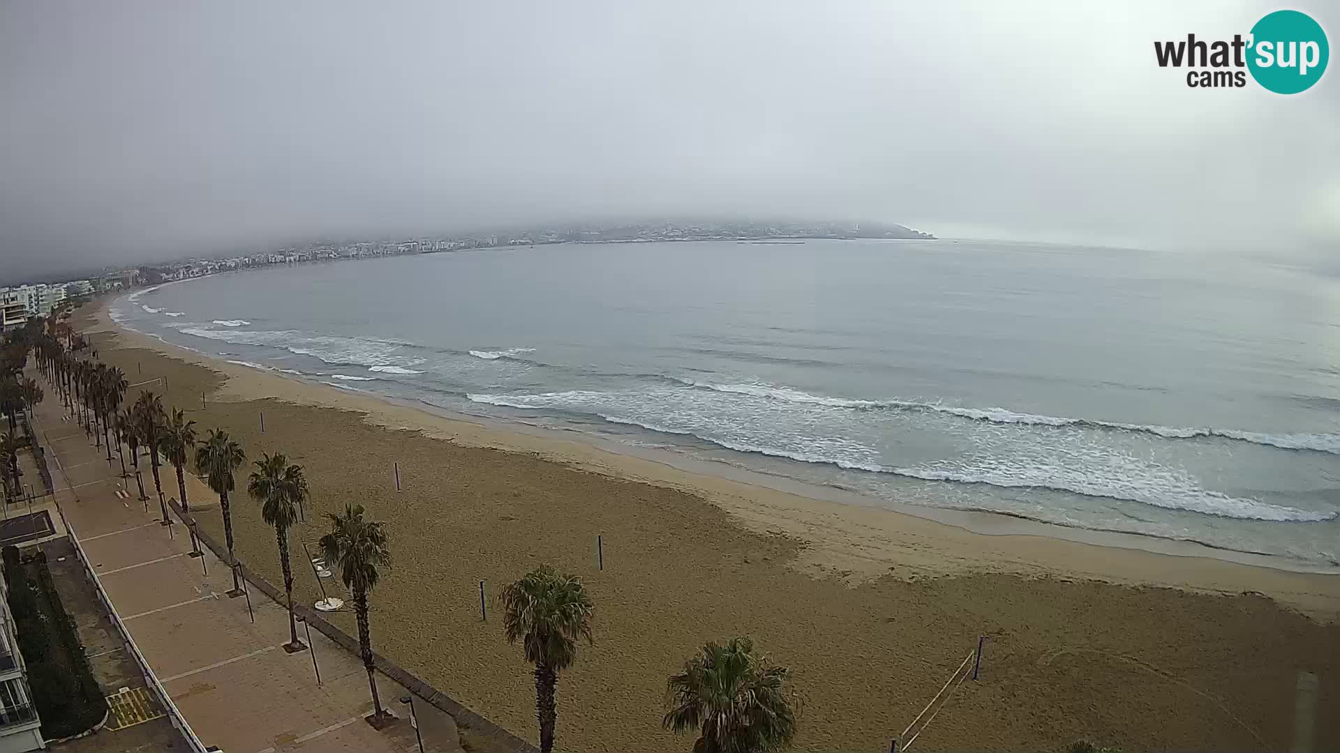 Live Roses Webcam Costa Brava beach view from MonteCarlo Hotel