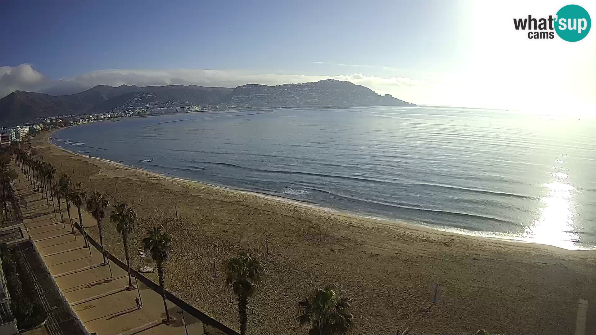Live Roses Webcam Costa Brava beach view from MonteCarlo Hotel