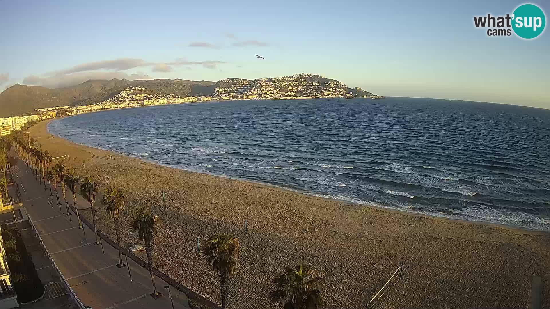 Live Roses Webcam Costa Brava beach view from MonteCarlo Hotel