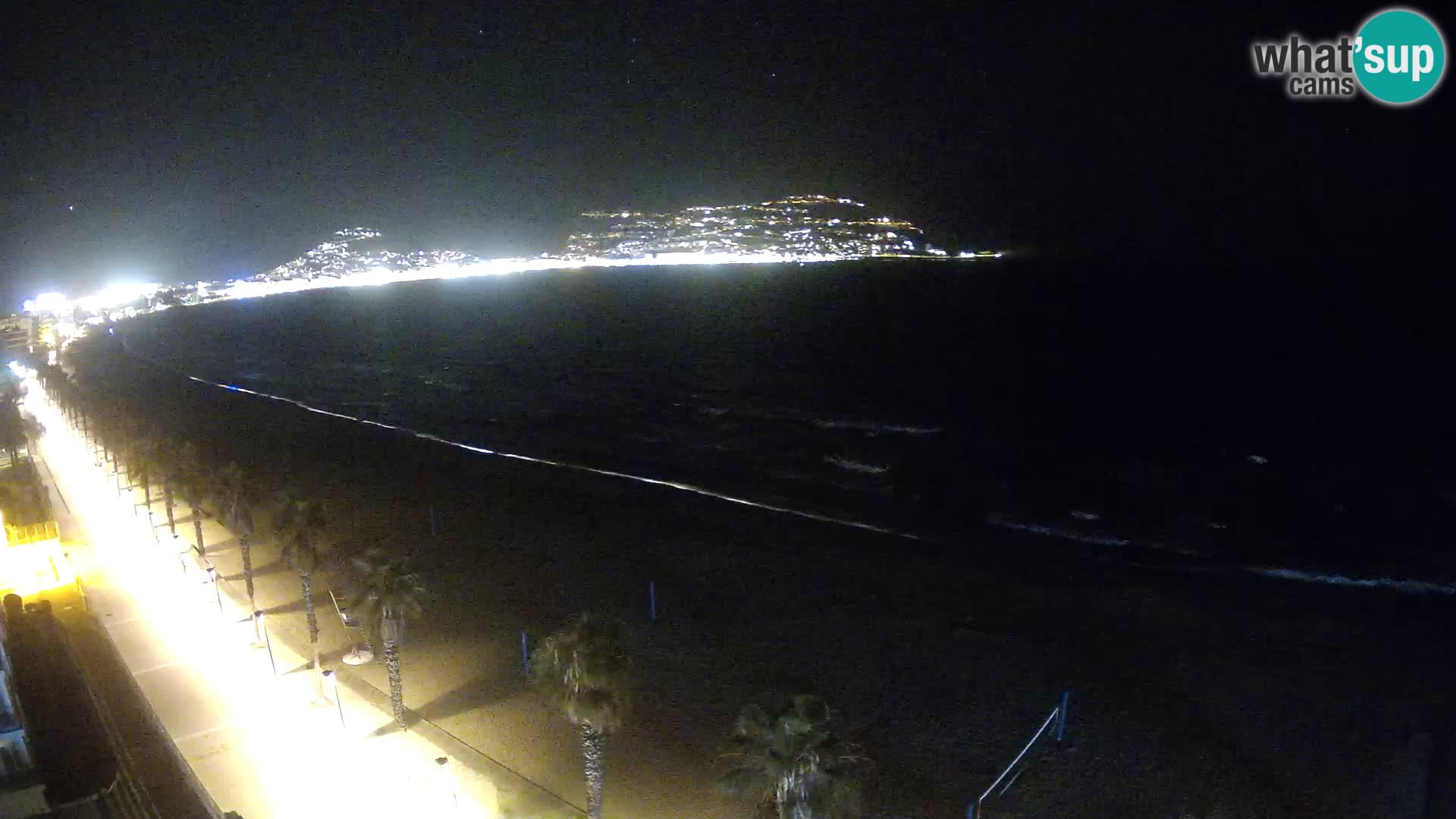 Live Roses Webcam Costa Brava beach view from MonteCarlo Hotel
