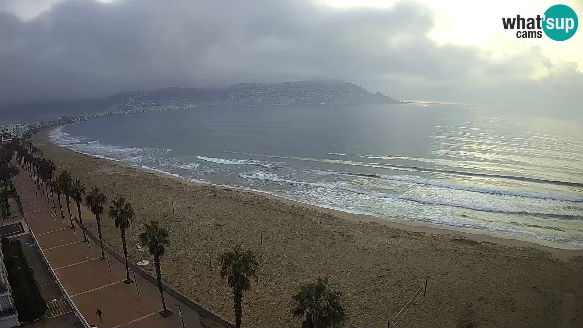 Live Roses Webcam Costa Brava beach view from MonteCarlo Hotel
