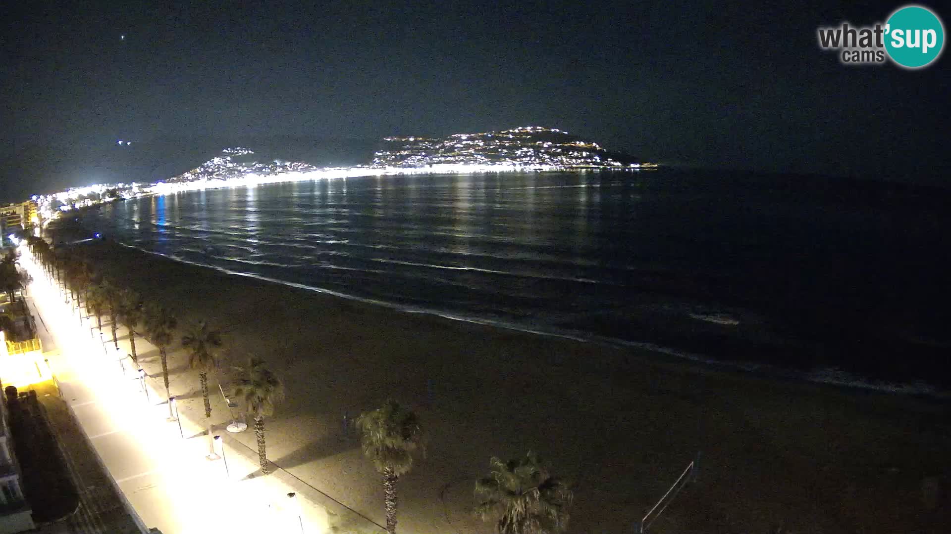 Live Roses Webcam Costa Brava beach view from MonteCarlo Hotel
