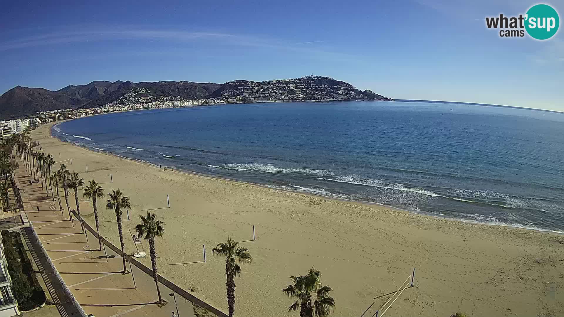 Live Roses Webcam Costa Brava beach view from MonteCarlo Hotel