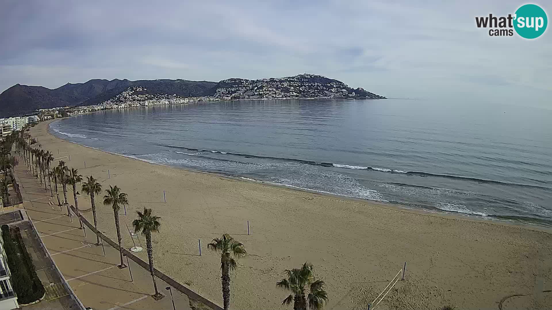 Live Roses Webcam Costa Brava beach view from MonteCarlo Hotel
