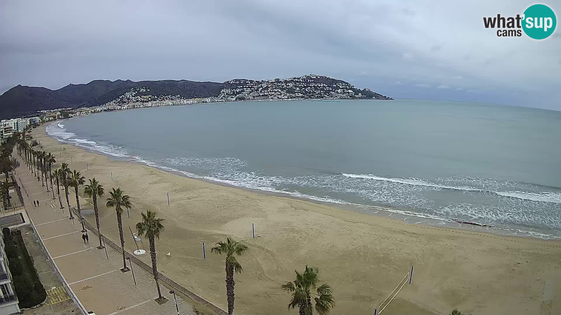 Live Roses Webcam Costa Brava beach view from MonteCarlo Hotel