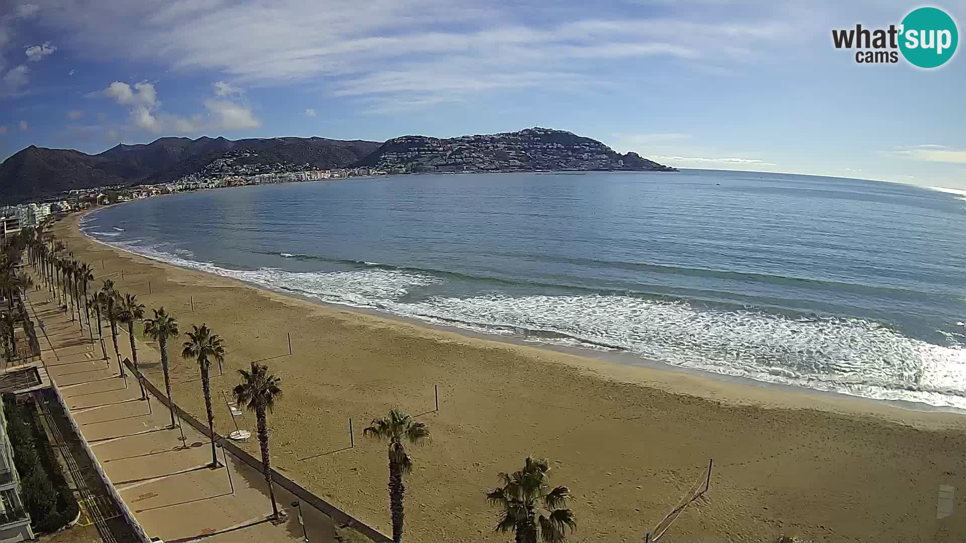 Live Roses Webcam Costa Brava beach view from MonteCarlo Hotel