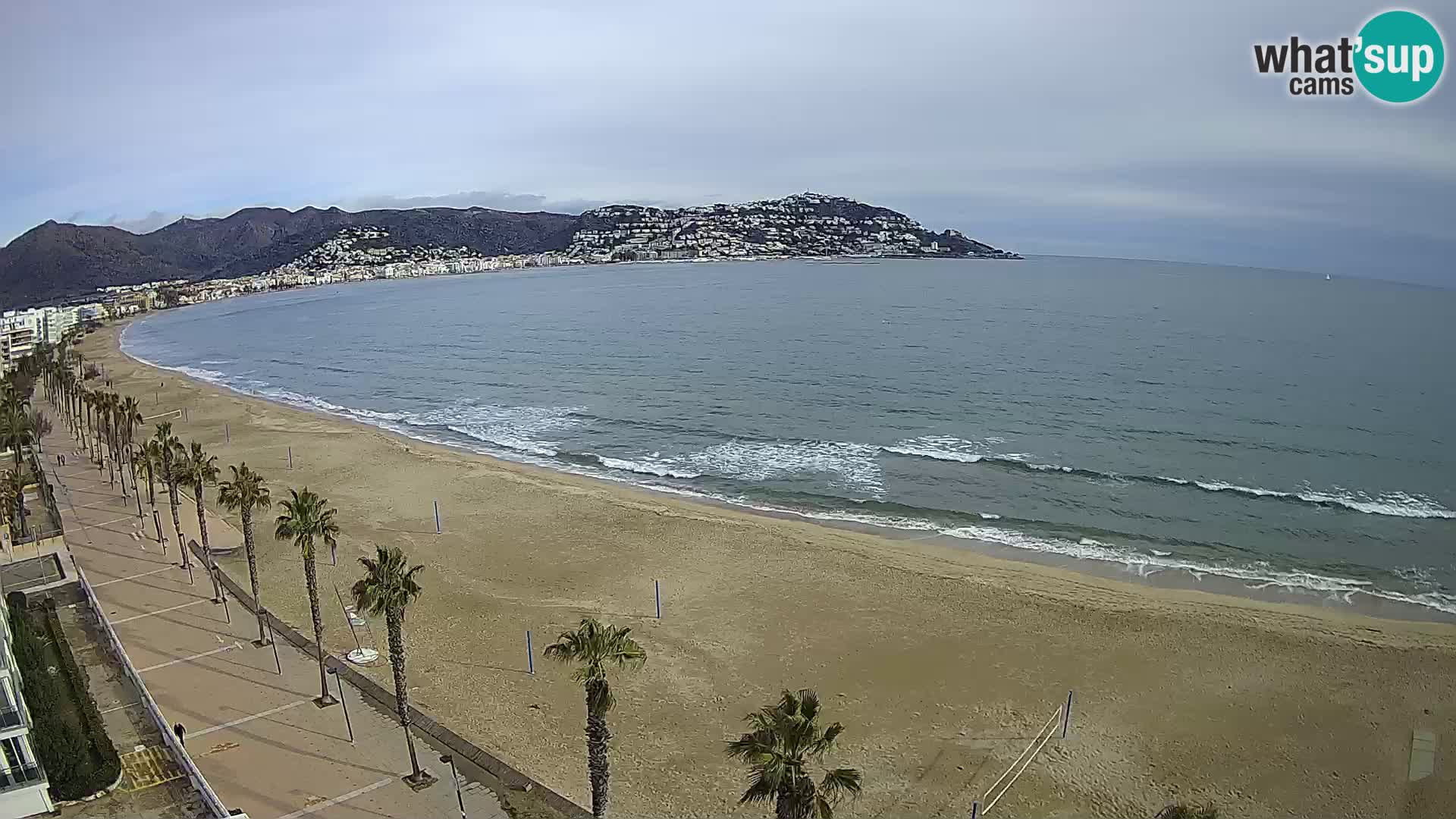 Live Roses Webcam Costa Brava beach view from MonteCarlo Hotel