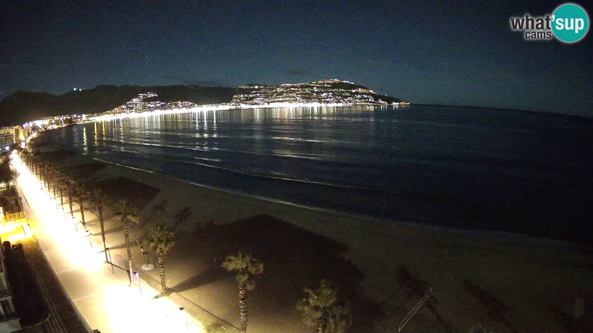 Live Roses Webcam Costa Brava beach view from MonteCarlo Hotel