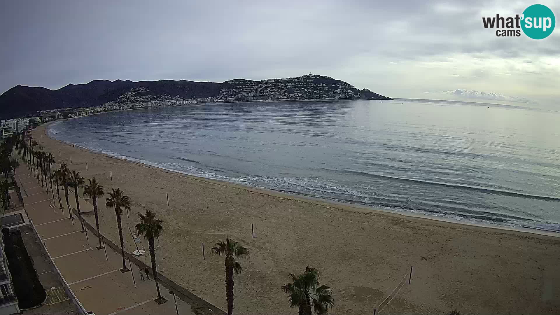 Live Roses Webcam Costa Brava beach view from MonteCarlo Hotel