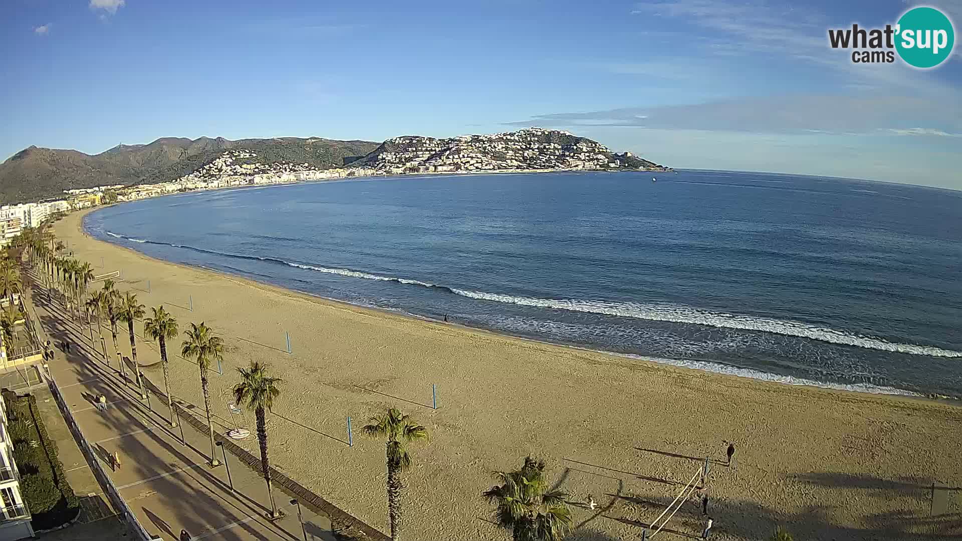 Live Roses Webcam Costa Brava beach view from MonteCarlo Hotel