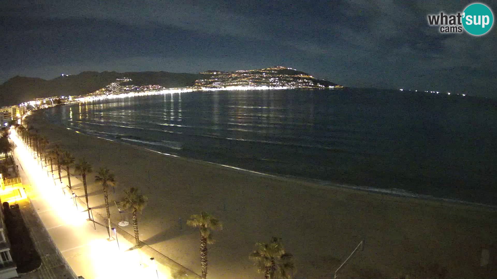 Live Roses Webcam Costa Brava beach view from MonteCarlo Hotel