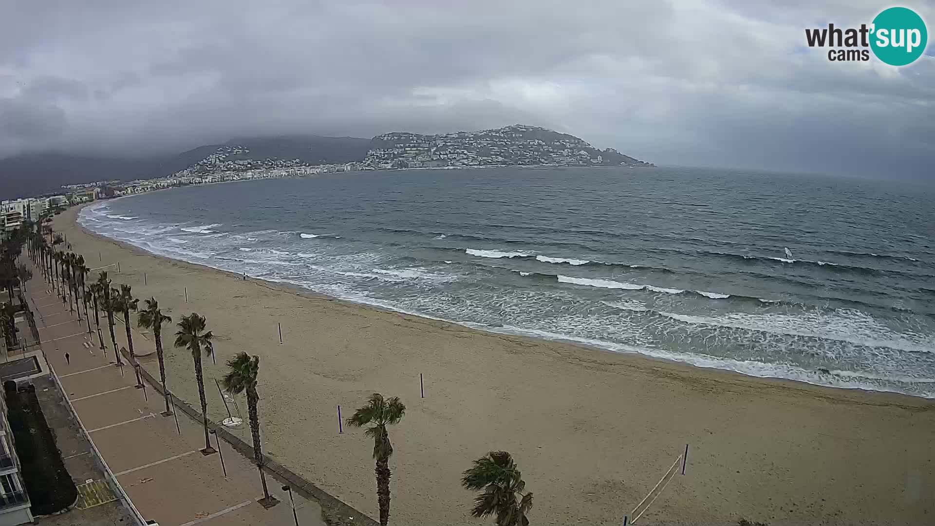 Live Roses Webcam Costa Brava beach view from MonteCarlo Hotel