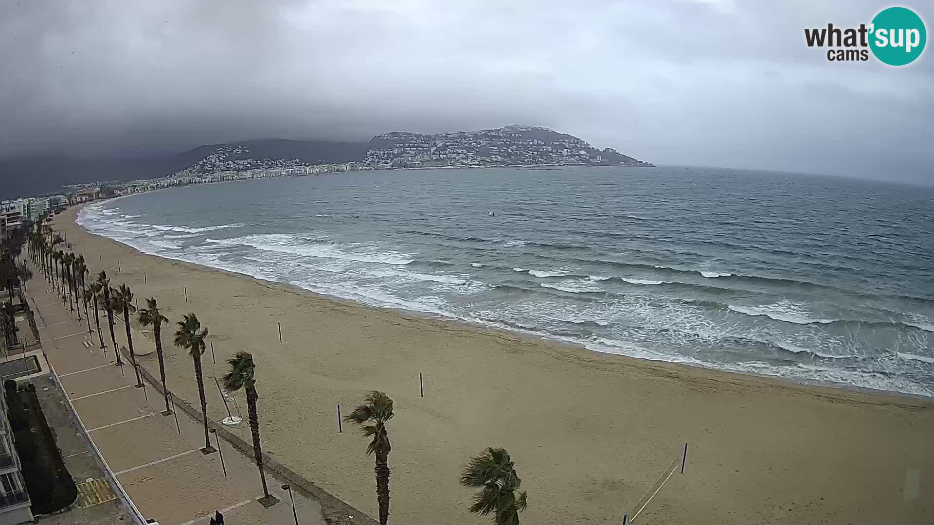 Live Roses Webcam Costa Brava beach view from MonteCarlo Hotel