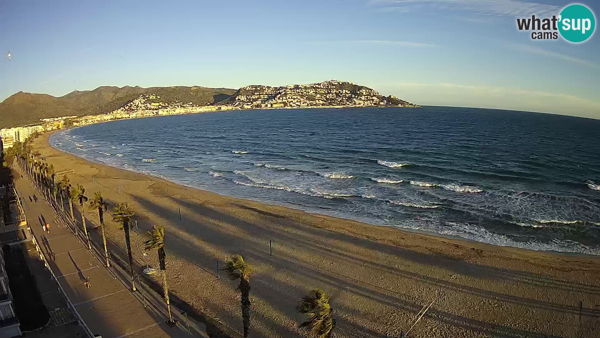 Live Roses Webcam Costa Brava beach view from MonteCarlo Hotel